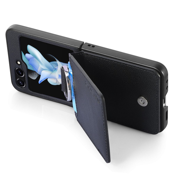 Tok Samsung Galaxy Z Flip7 FE / Z Flip6, Card Slot Ring Case, fekete
