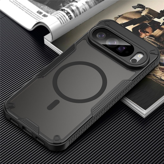 Páncélozott tok Google Pixel 10 Pro XL-hez, MagSafe, matt, fekete