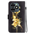 Pattintható tok a Infinix Hot 40i, Wallet, Butterfly rose