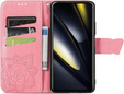 Pattintható tok a Xiaomi Poco F6, Butterfly, rózsaszín rose gold
