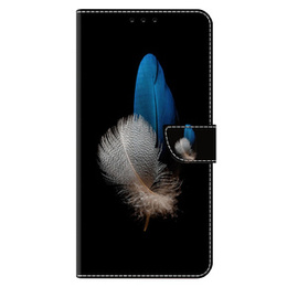 Pattintható tok a Xiaomi Redmi Note 12 4G, Wallet, feathers, fekete