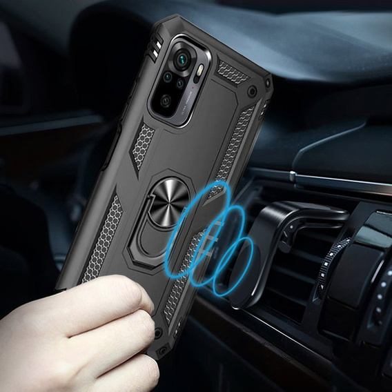 Páncélozott telefontok a Xiaomi Redmi Note 10/10S, Nox Case Ring, fekete