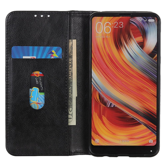 Pattintható tok OnePlus 13, Split Leather, fekete