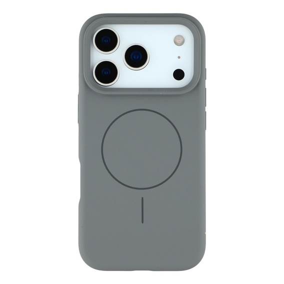 Szilikon tok iPhone 17 Pro Max készülékhez, MagSafe, ütésgátló, szürke