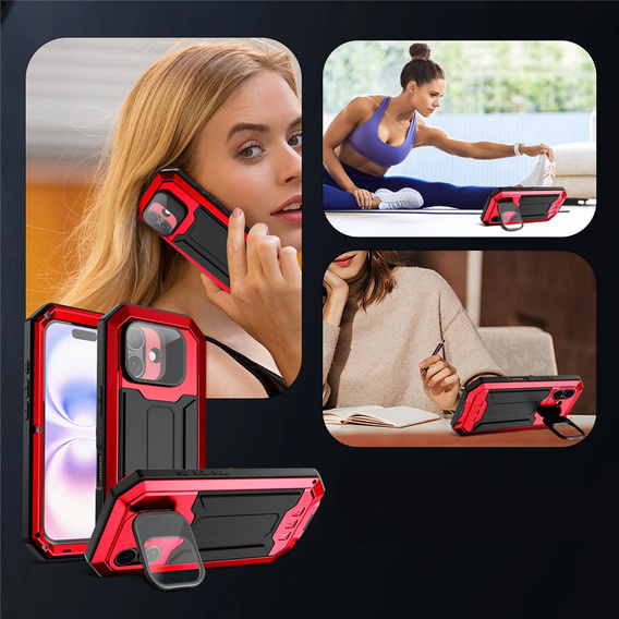 R-JUST páncélozott tok képernyővédővel és állvánnyal iPhone 17-hez