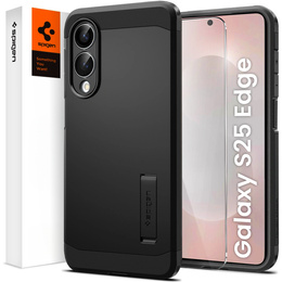 Spigen tok Samsung Galaxy S25 Edge készülékhez, Tough Armor Mag Mag MagSafe, fekete + 9H edzett üveg