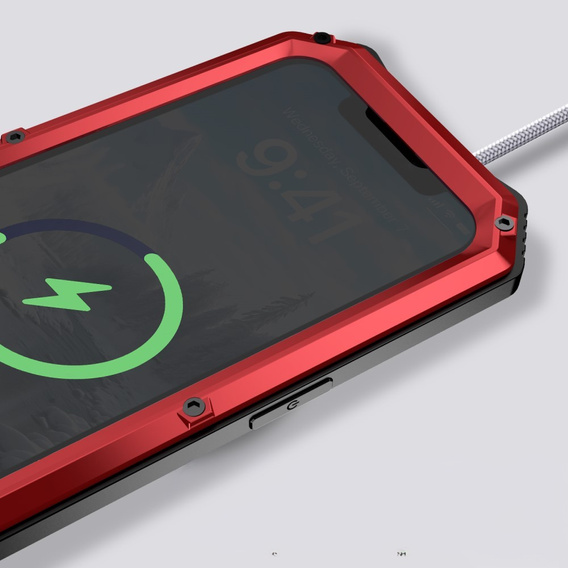 Páncélozott tok a iPhone 16E, R-JUST, piros