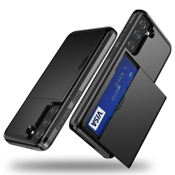 Telefontok a Samsung Galaxy S22, Sliding Card Holder, fekete
