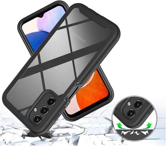 Tok Samsung Galaxy A14 4G/5G készülékhez, Shockproof, fóliával, fekete