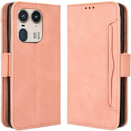 Pattintható tok a Motorola Edge 50 Ultra, Card Slot, rózsaszín