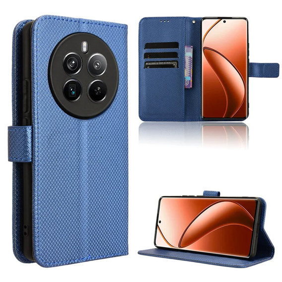 Pattintható tok a Realme 12 Pro 5G / 12 Pro+ 5G, Wallet Smart Magnet, kék