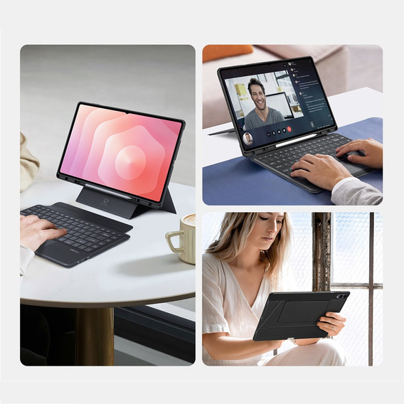 Dux Ducis DK sorozatú billentyűzet tok Samsung Galaxy Tab S11 Ultra készülékhez, fekete