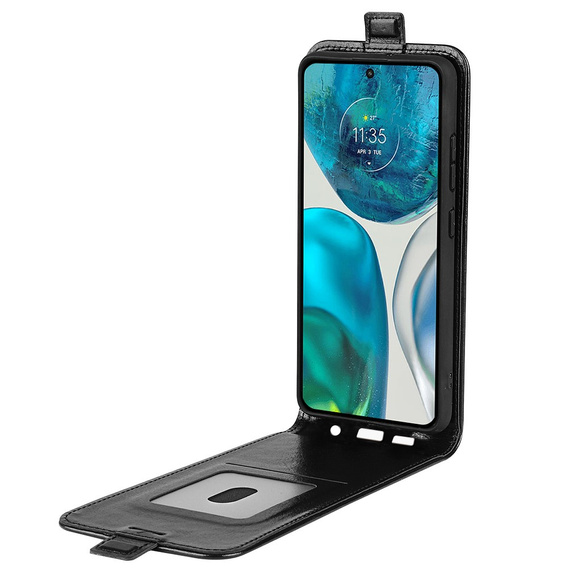 Pattintható tok a Motorola Moto G52 / G82 5G, Flip, fekete