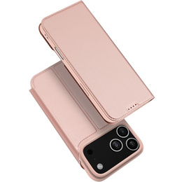 Dux Ducis tok iPhone 17 Pro Max készülékhez, Skin Pro, pánttal, kártyafoglalattal, rózsaszínű