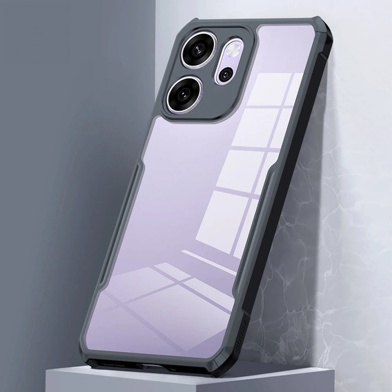 Tok Oppo Reno 14F, megerősített, átlátszó, fekete oldallapokkal