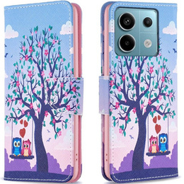 Pattintható tok a Xiaomi Redmi Note 13 Pro 5G, Wallet, Owls & Tree