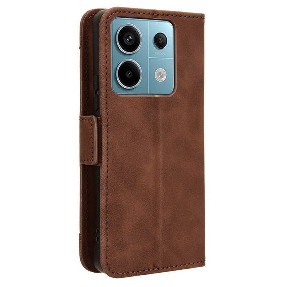 Pattintható tok a Xiaomi Redmi Note 13 Pro 5G, Card Slot, barna