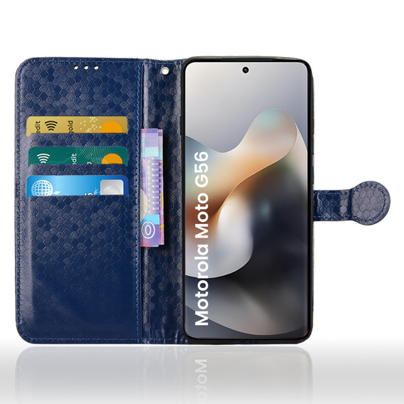 Flap tok Motorola Moto G56 5G, Wallet Rhombus, kék