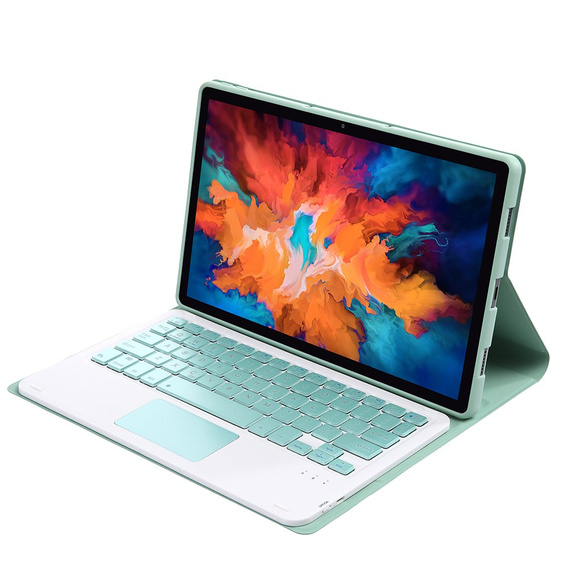 Tok + billentyűzet Lenovo Tab P11 J606F / Tab P11 5G / P11 + Plus, TouchPad Keyboard, világoszöld