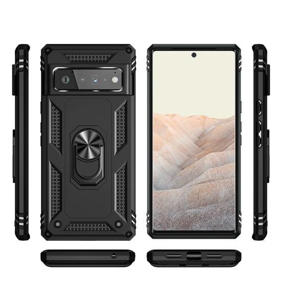 Páncélozott telefontok a Google Pixel 6 Pro, Nox Case Ring, fekete