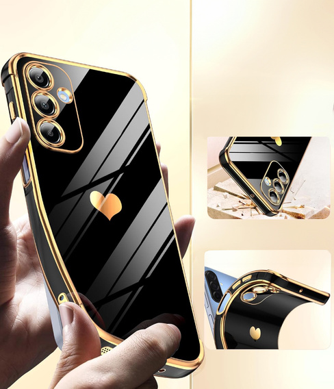 Tok Samsung Galaxy A36, Electro heart, fekete + üveg 9H