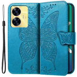 Pattintható tok a Realme C55, Butterfly, kék