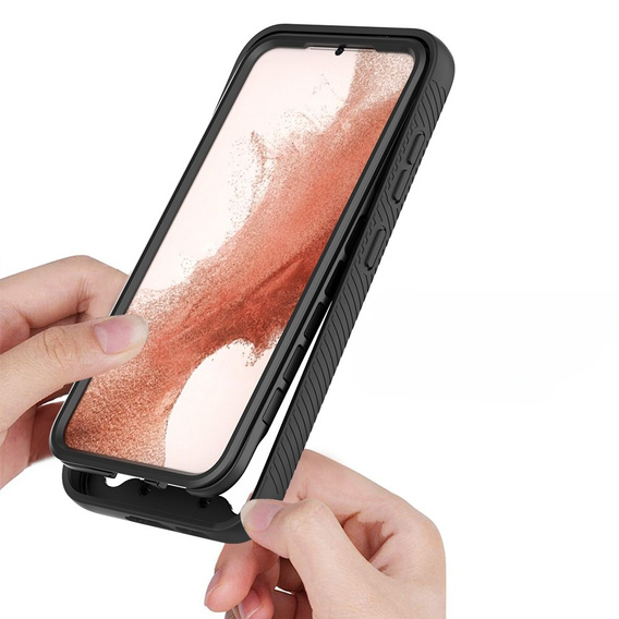 Tok Samsung Galaxy S23 készülékhez, Shockproof, fóliával, fekete