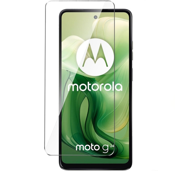 Páncélozott tok Motorola Moto G04 / G24 / G24 Power, páncélozott Slide Ring, fekete + 9H üveg