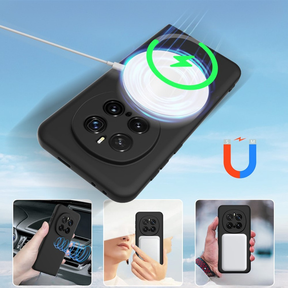 Telefontok a Honor Magic7 Pro 5G, Silicone MagSafe, fekete