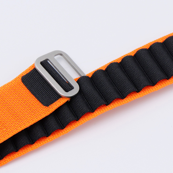 Nylon szíj Apple Watch 1/2/3/4/4/5/6/7/8/SE/ULTRA 42/44/45/45/49mm, narancssárga /  fekete