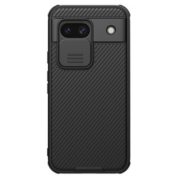 NILLKIN tok Google Pixel 8A, szilikon CamShield tok MagSafe-hoz, fekete