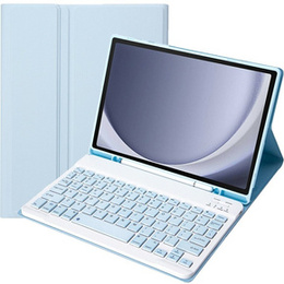Tok + billentyűzet Samsung Galaxy Tab A9+, Leather Pen Slot, világoskék