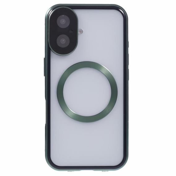 Magnetic Dual Glass MagSafe tok iPhone 16, zöld
