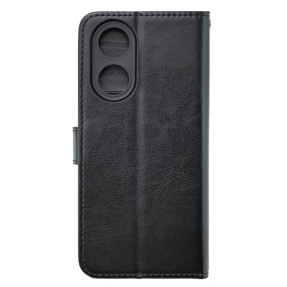 Pattintható tok a Oppo A38 4G / Oppo A18 4G, Crazy Horse Wallet, fekete