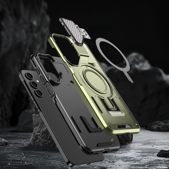 Tok Samsung Galaxy A16, Military MagSafe with camera protection, zöld