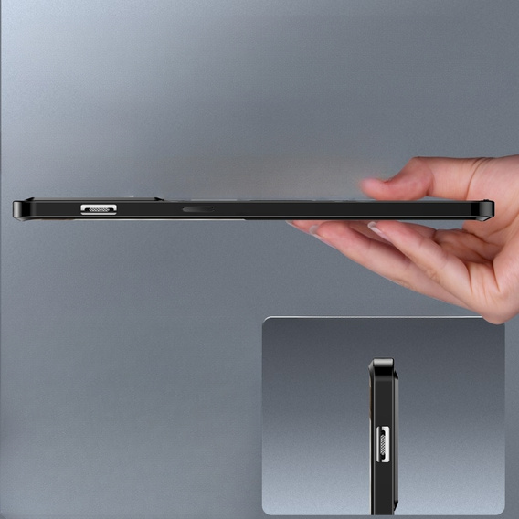 Kameravédő tok OnePlus 11 5G, CamShield MagSafe, átlátszó / fekete