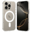 MagSafe mágneses tok iPhone 16 Pro Max-hoz, ERBORD CrystalMag, átlátszó + képernyőüveg