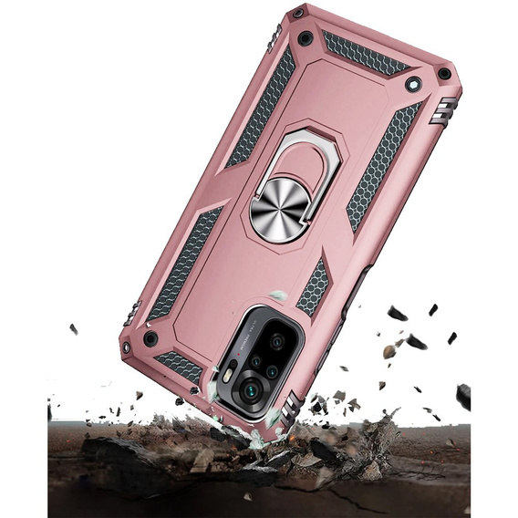 Páncélozott telefontok a Xiaomi Redmi Note 10/10S, Nox Case Ring, rózsaszín rose gold