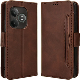 Pattintható tok a Realme GT 6 / 6T, Card Slot, barna