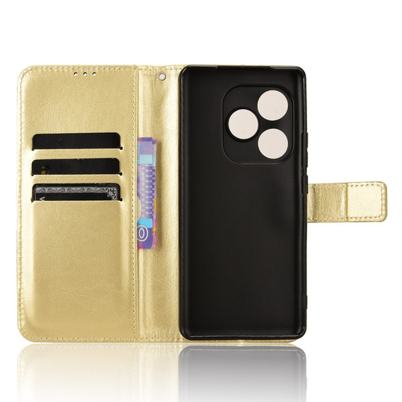 Pattintható tok a Realme GT 6 / 6T, Crazy Horse Wallet, arany