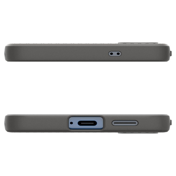 A Spigen tok Samsung Galaxy S25, Liquid Air, fekete + 9H edzett üveghez