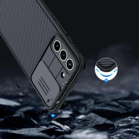 Tok Samsung Galaxy S21 FE, páncélozott Nillkin, CamShield Pro, fekete