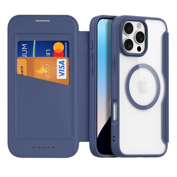 Dux Ducis Telefontok a iPhone 16 Pro, Skin X Pro, MagSafe, sötétkék