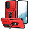 Páncélozott tok Samsung Galaxy A54 5G, páncélozott Slide Ring, piros