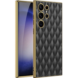 Tok Samsung Galaxy S24 Ultra, Leather Rhombus, fekete