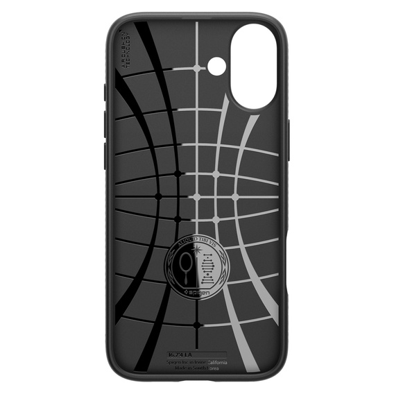 A Spigen tok iPhone 16, Liquid Air, fekete + 9H edzett üveghez