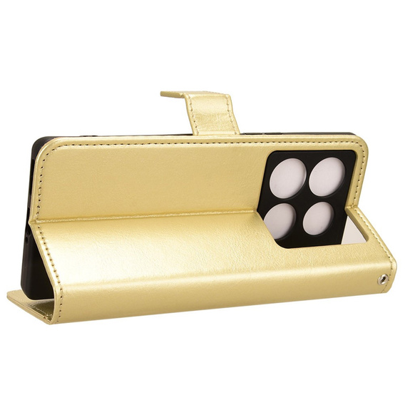 Pattintható tok a Infinix Note 40 Pro, Crazy Horse Wallet, arany