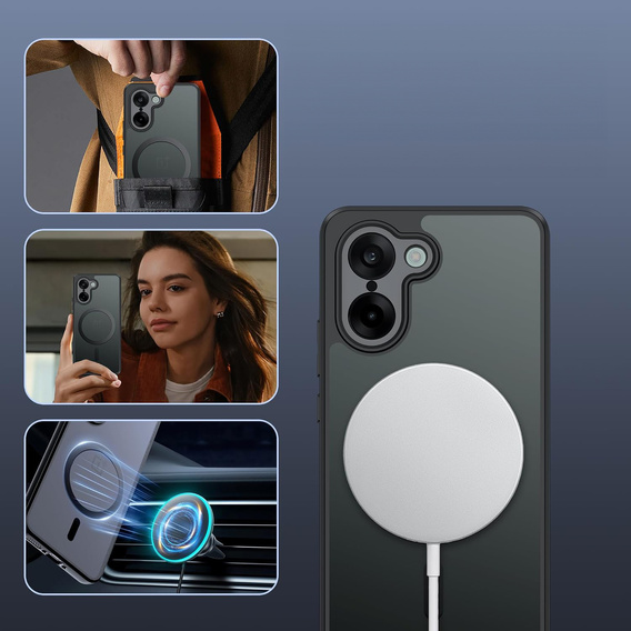 Tok OnePlus Nord CE5-hoz, MagSafe, ERBORD Matt Case, fekete