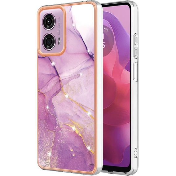 Védő tok Motorola Moto G24 / G24 Power / G04, Marble Slim Case, lila