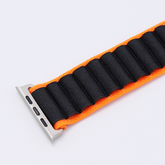 Nylon szíj Apple Watch 1/2/3/4/4/5/6/7/8/SE/ULTRA 42/44/45/45/49mm, narancssárga /  fekete